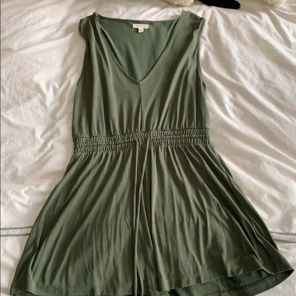 Silence and noise green romper